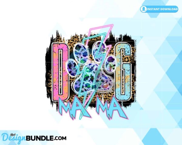 dog-mama-leopard-lightning-bolt-neon-png
