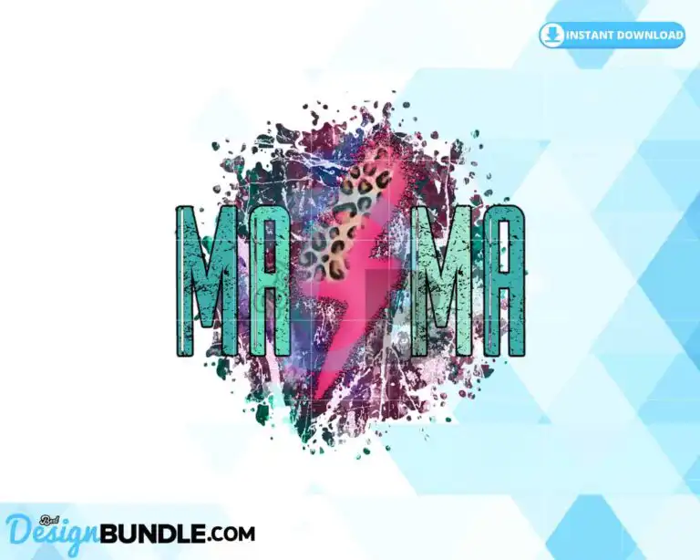 mama-lightning-bolt-pink-grunge-colorful