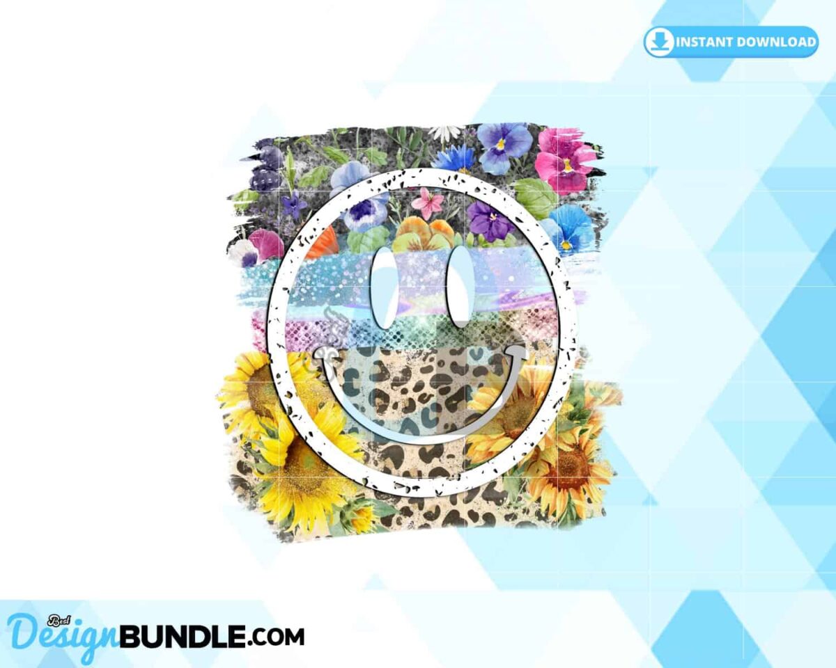 smiley-face-flower-brush-stroke-cowhide