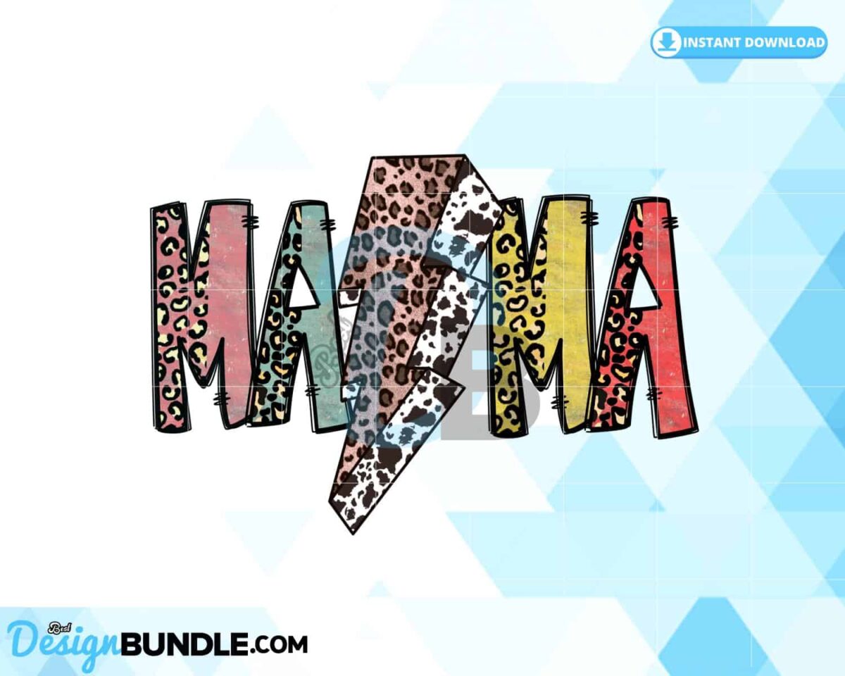 mama-lightning-bolt-leopard-grunge-png