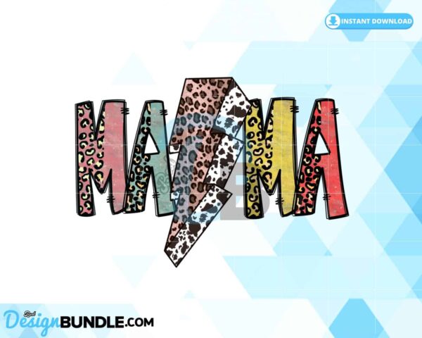 mama-lightning-bolt-leopard-grunge-png