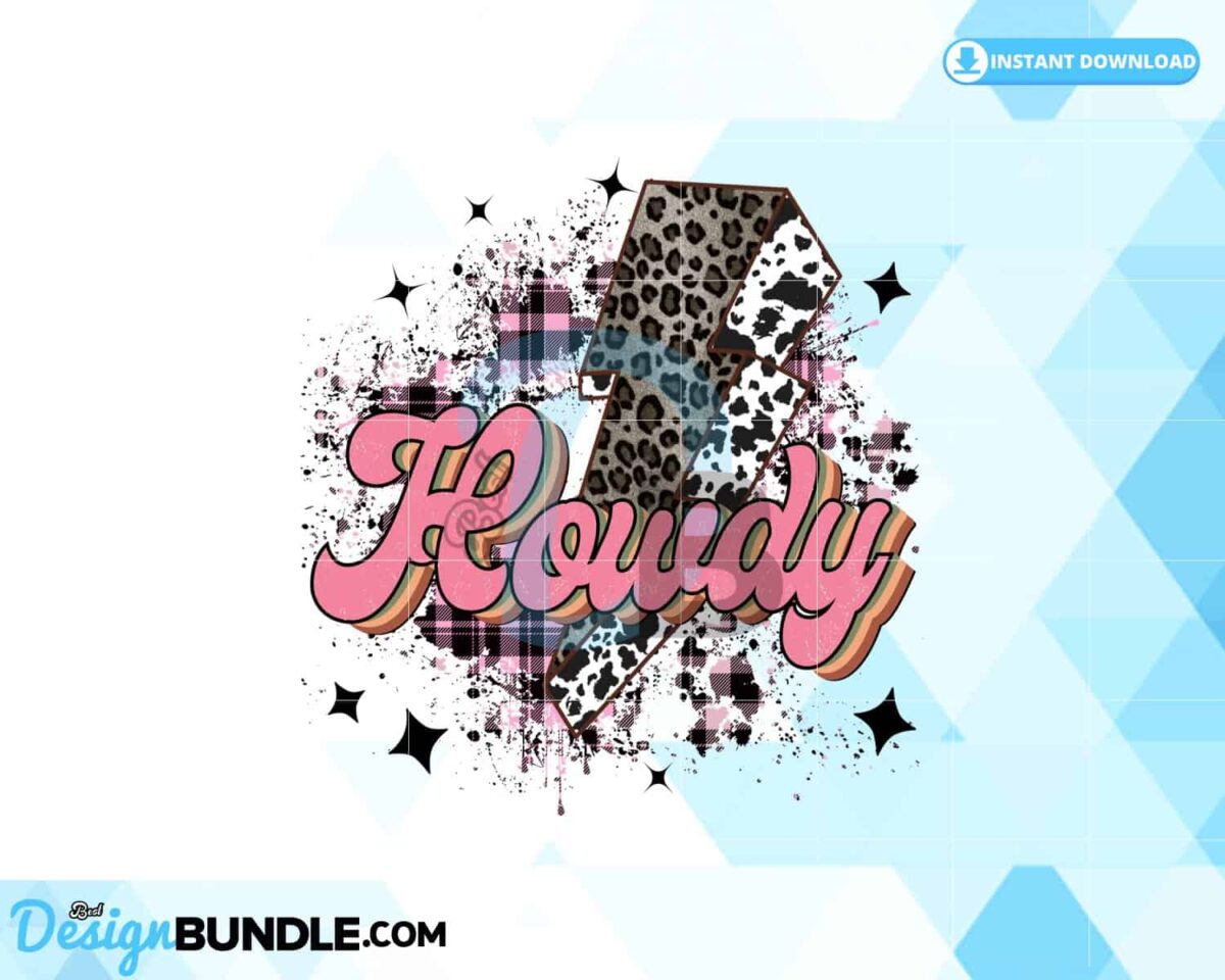 howdy-lightning-bolt-leopard-pink-png