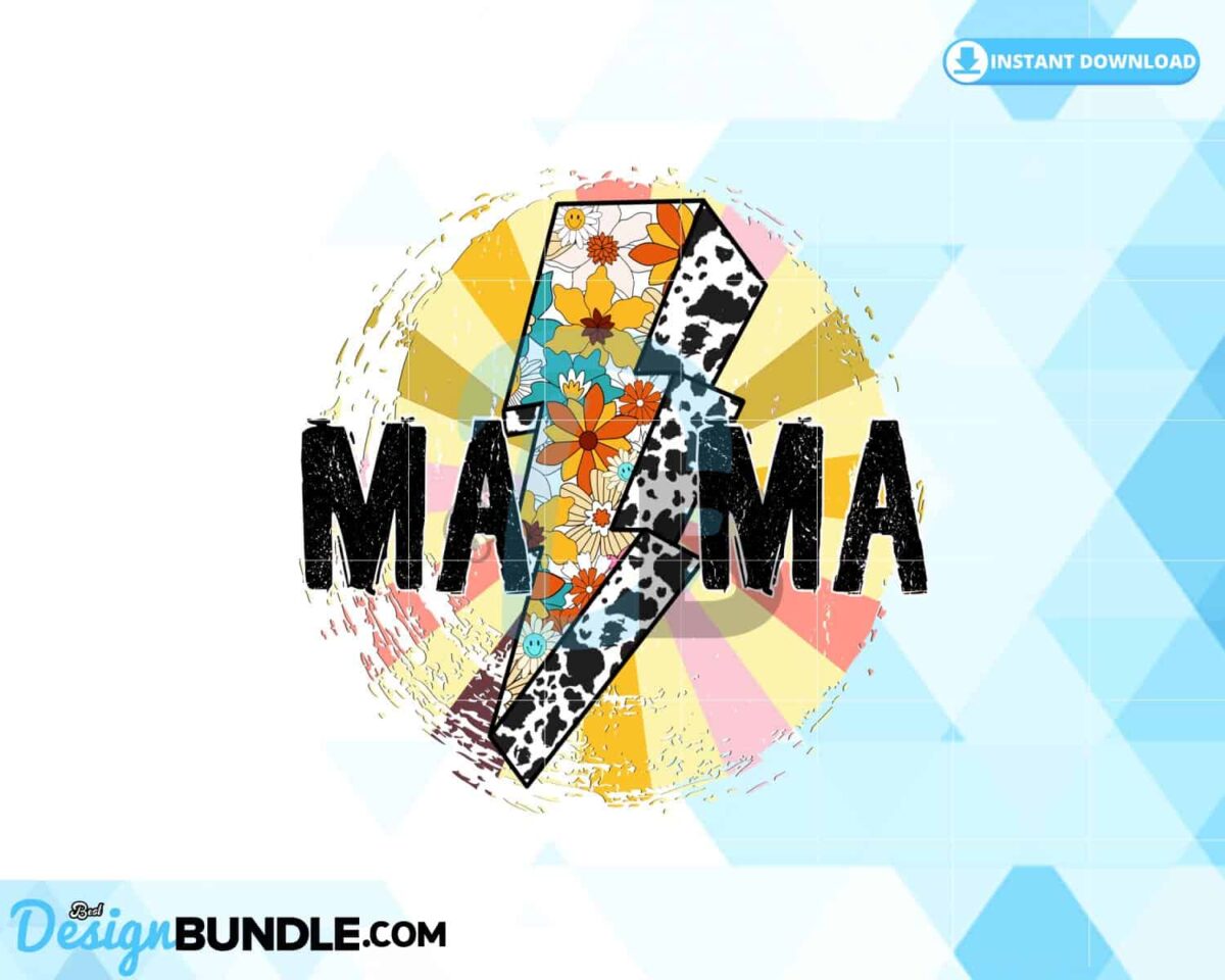 mama-lightning-bolt-retro-sublimation