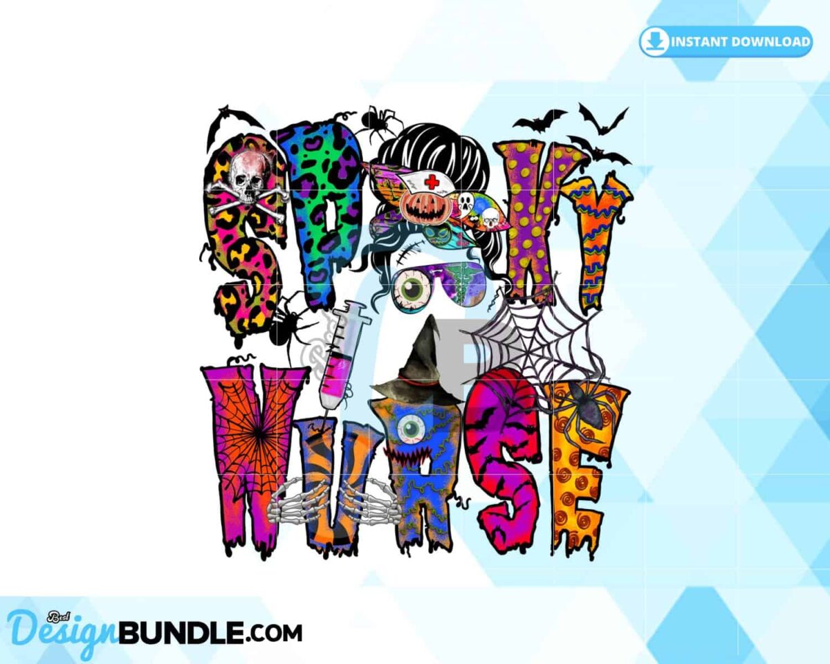nurse-halloween-sublimation-messy-bun