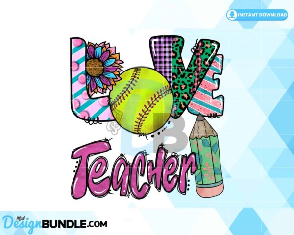 love-teacher-sublimation-softball-png