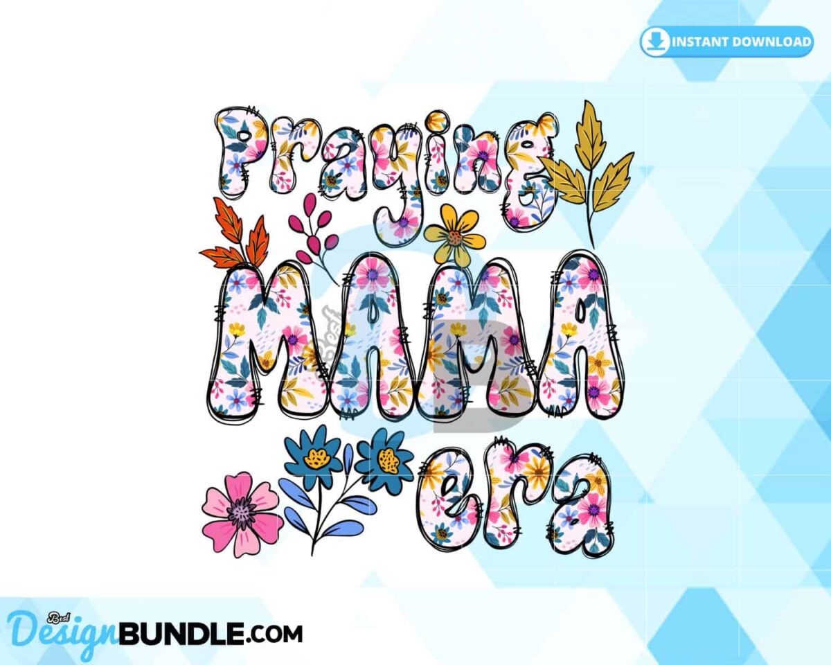 praying-mama-spring-flower-letter-doodle