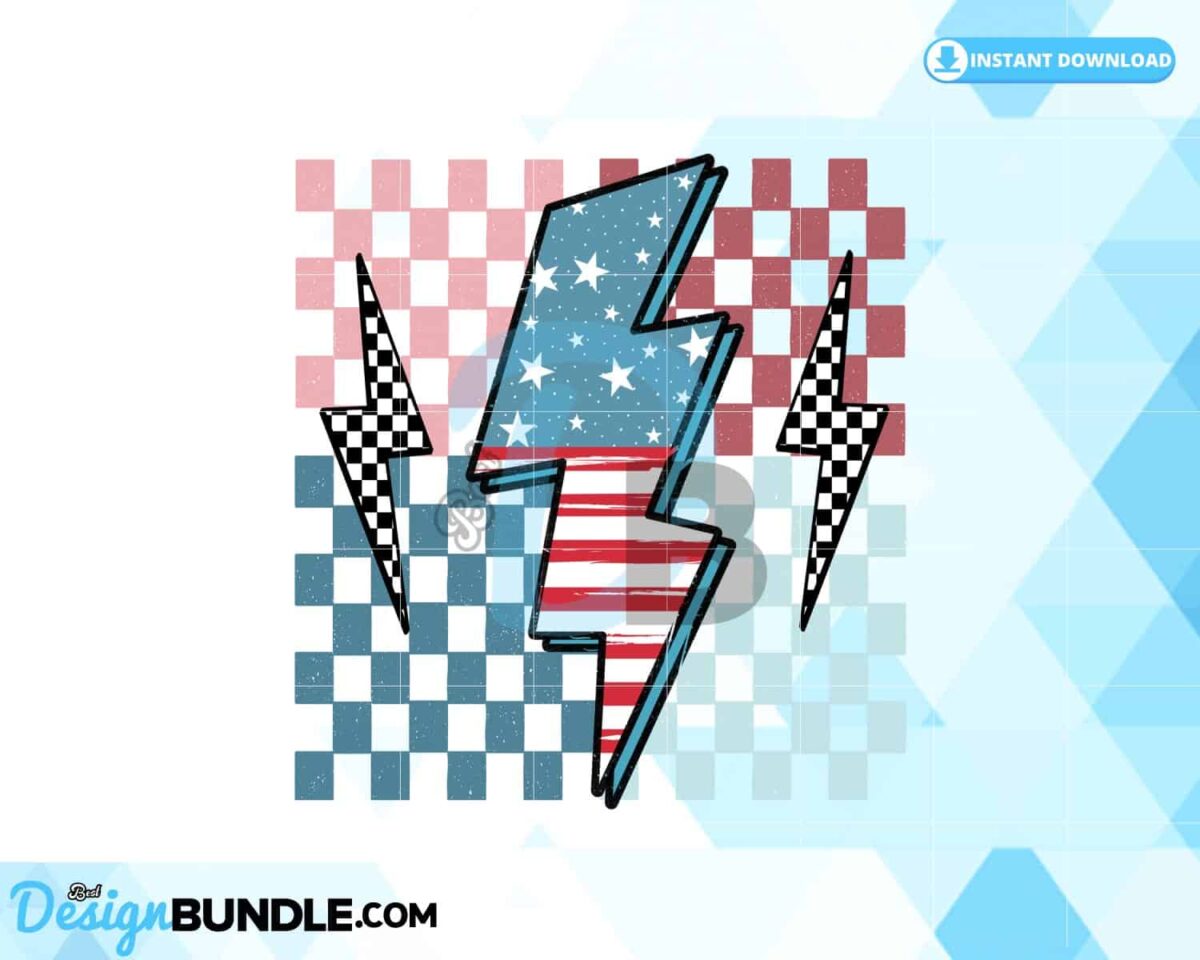 america-flag-lightning-bolt-checker-png