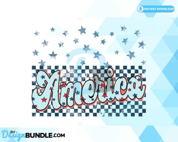 america-vibes-retro-checkered-stars-png
