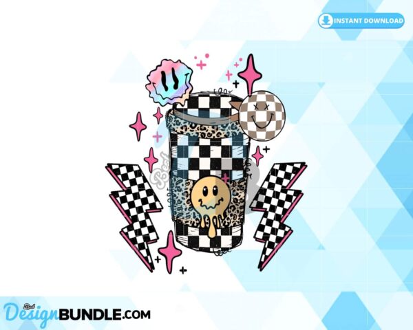 coffee-mama-retro-groovy-checkered-png