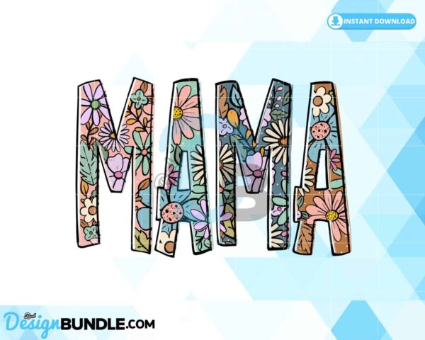 mama-retro-groovy-flowers-doodle-letter