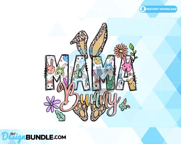 mama-easter-bunny-doodle-letter-cute-png