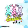 Easter Bunny Trio Checkered Colorful PNG easter-bunny-trio-checkered-colorful-png