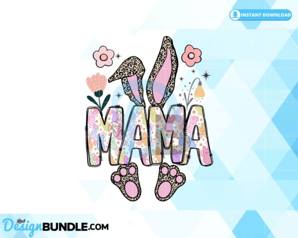 mama-bunny-easter-leopard-flower-letter