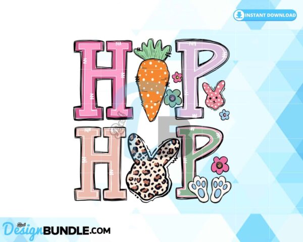 hip-hop-easter-bunny-letter-doodle-cute