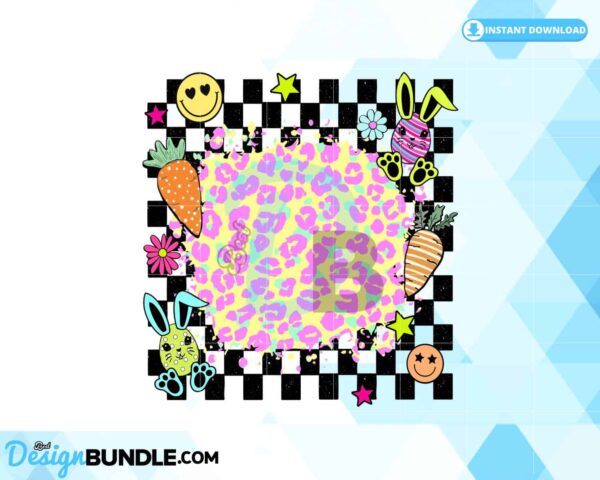 colorful-easter-bunny-eggs-checkered-png