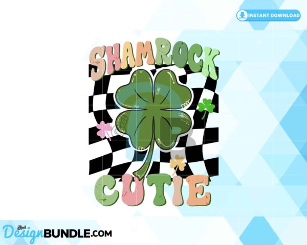 lucky-vibes-shamrock-retro-checkered-png