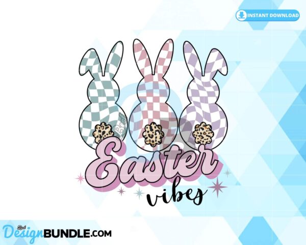 easter-bunny-checkered-easter-vibes-png