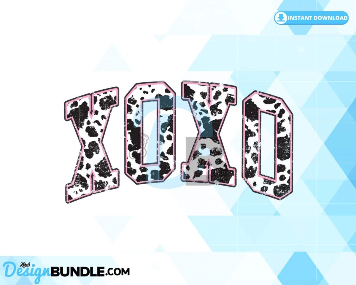 xoxo-pink-cow-western-retro-varsity-png