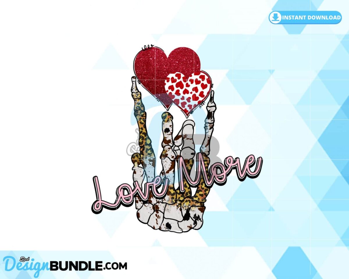 love-more-skeleton-heart-glitter-print