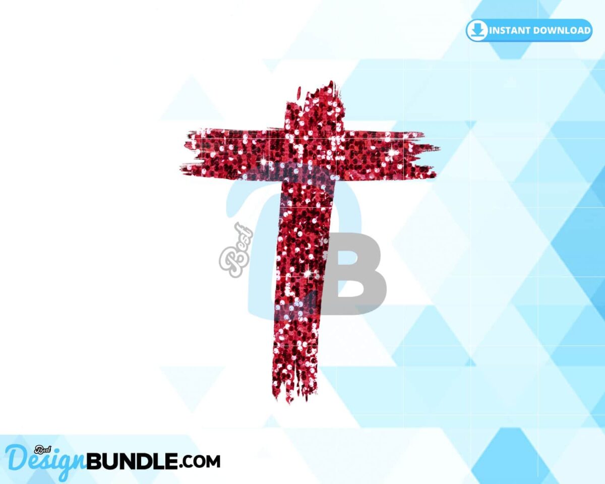 christmas-cross-glam-sequin-glitter-red