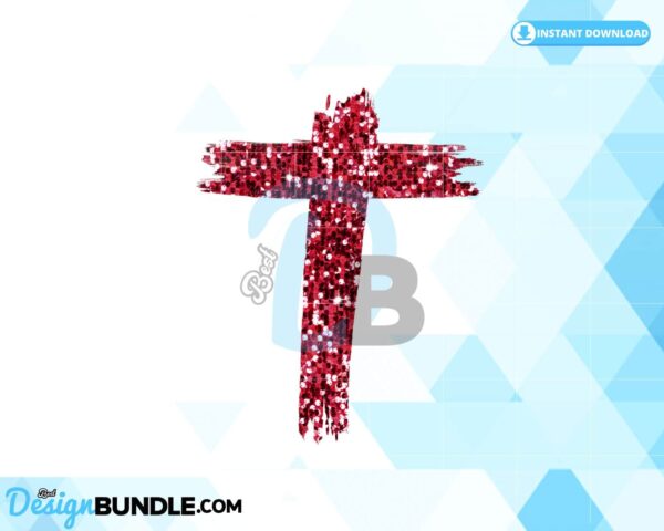 christmas-cross-glam-sequin-glitter-red