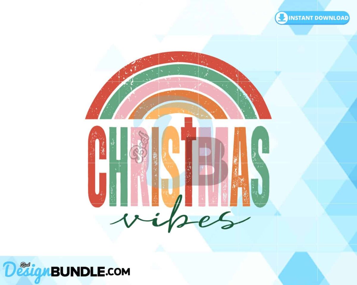 christmas-vibes-rainbow-retro-distressed