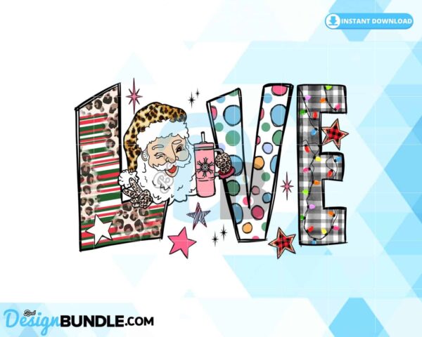 love-santa-claus-christmas-lights-doodle