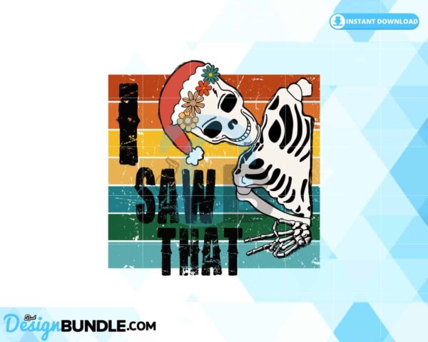 i-saw-that-funny-christmas-skull-vintage