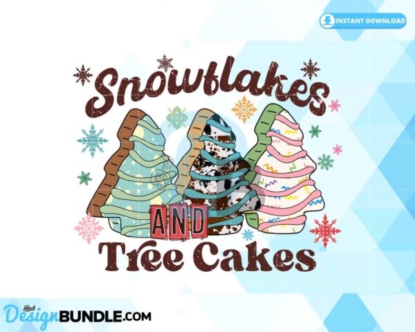 retro-christmas-snowflakes-and-tree-cake