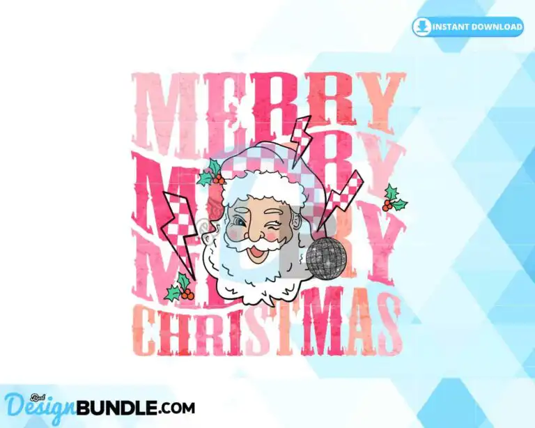 merry-christmas-retro-pink-santa-claus