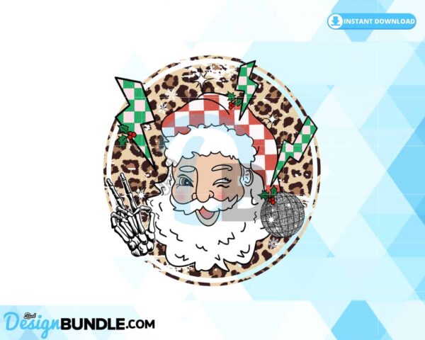 christmas-santa-claus-leopard-disco-ball