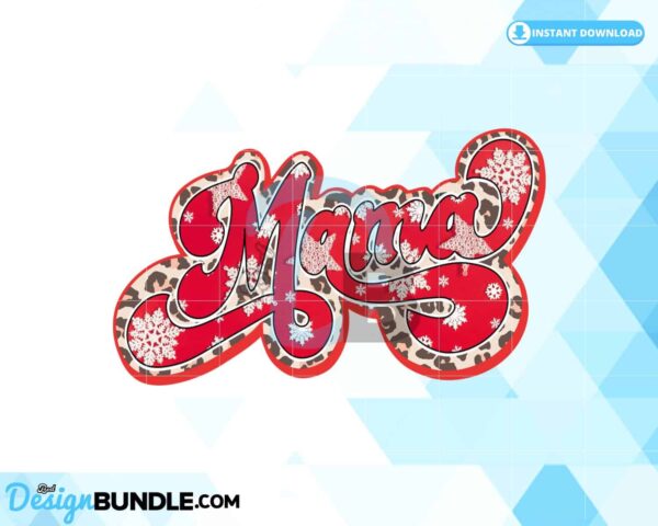 mama-retro-christmas-snowflake-leopard