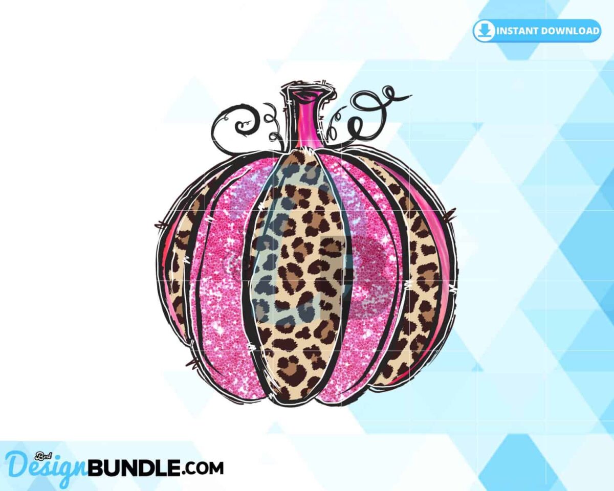 pumpkin-leopard-pink-glitter-sublimation