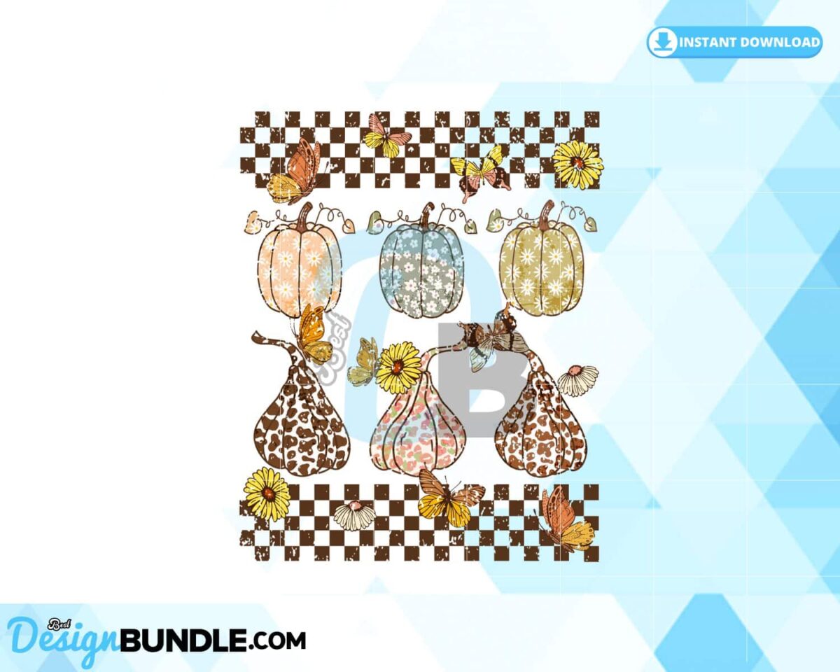 retro-fall-pumpkin-season-checkered-boho