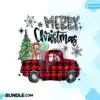 Merry Christmas Tree Plaid Red Truck PNG merry-christmas-tree-plaid-red-truck-png