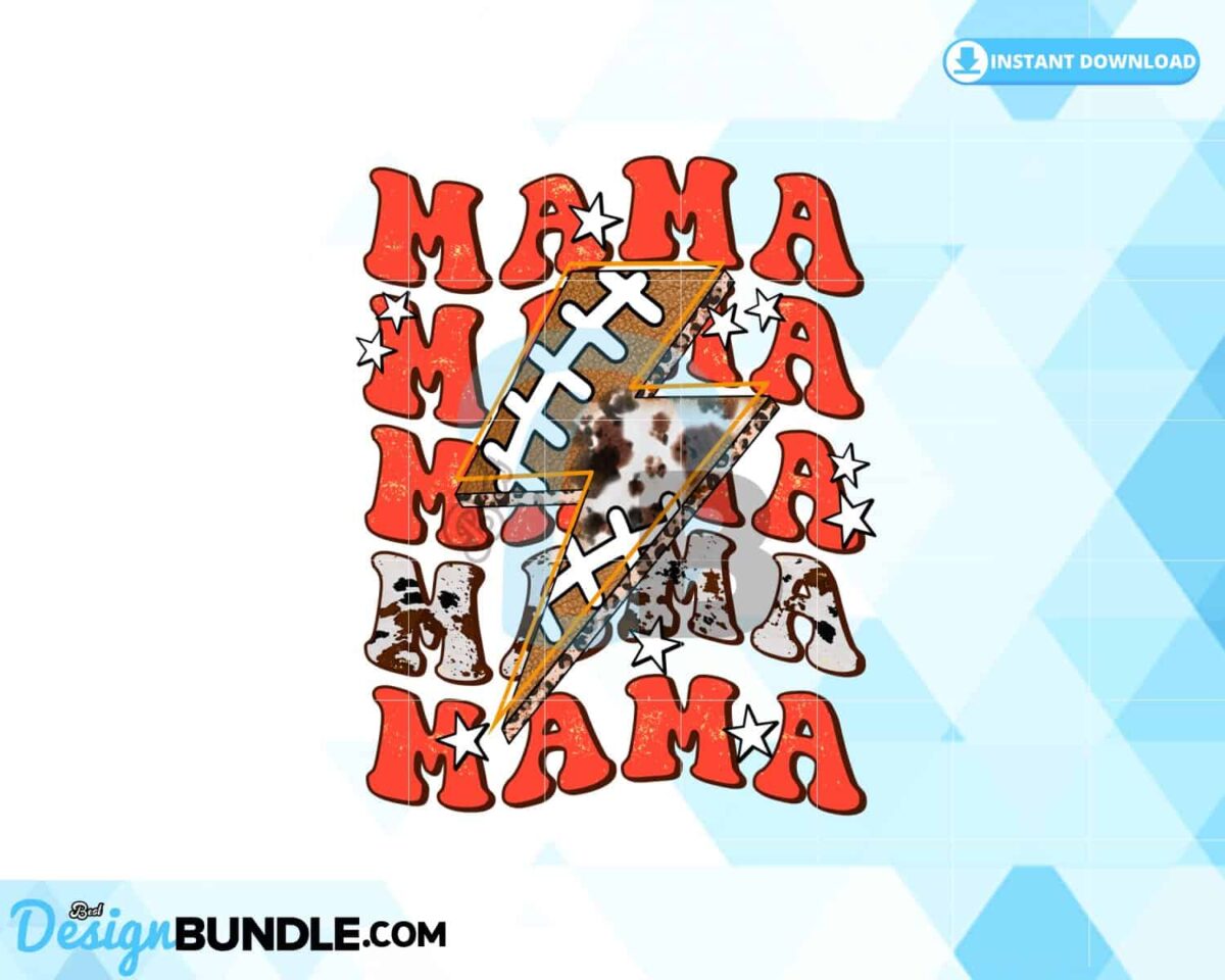 football-mama-cowhide-lightning-bolt-png