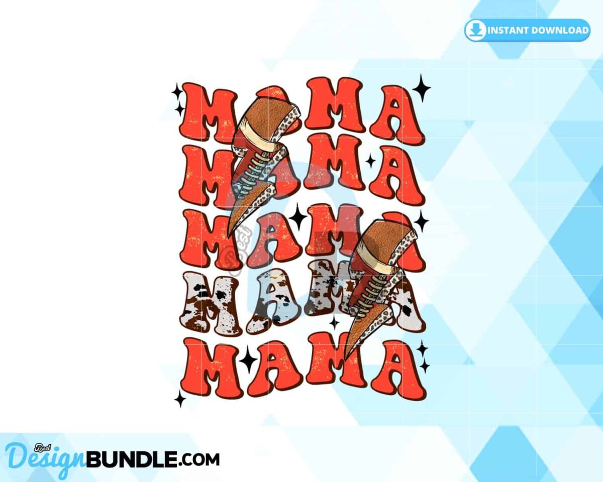 football-mama-cowhide-lightning-bolt-png