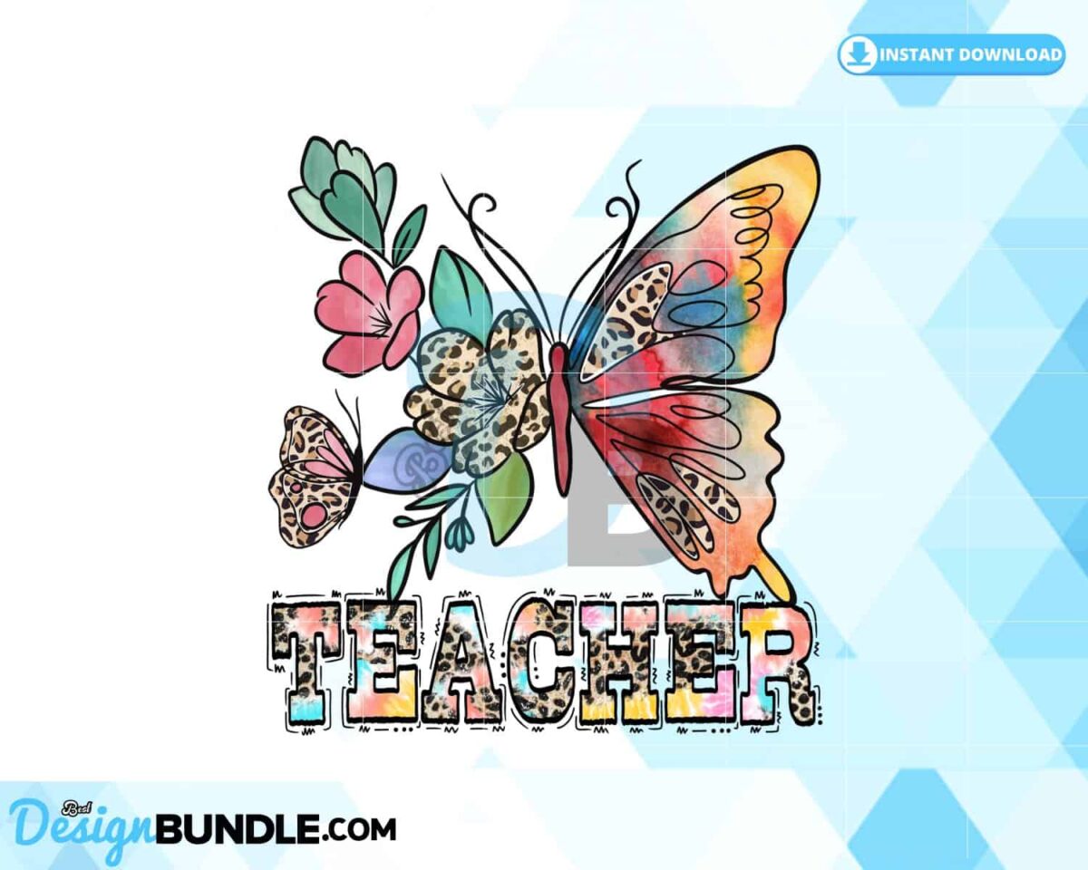teacher-life-retro-flowers-butterfly-png