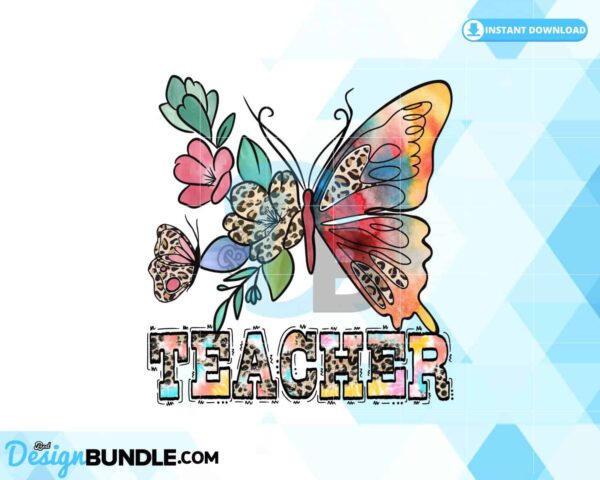 teacher-life-retro-flowers-butterfly-png