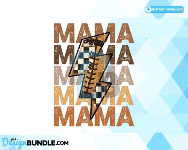 football-mama-stacked-lightning-bolt-png