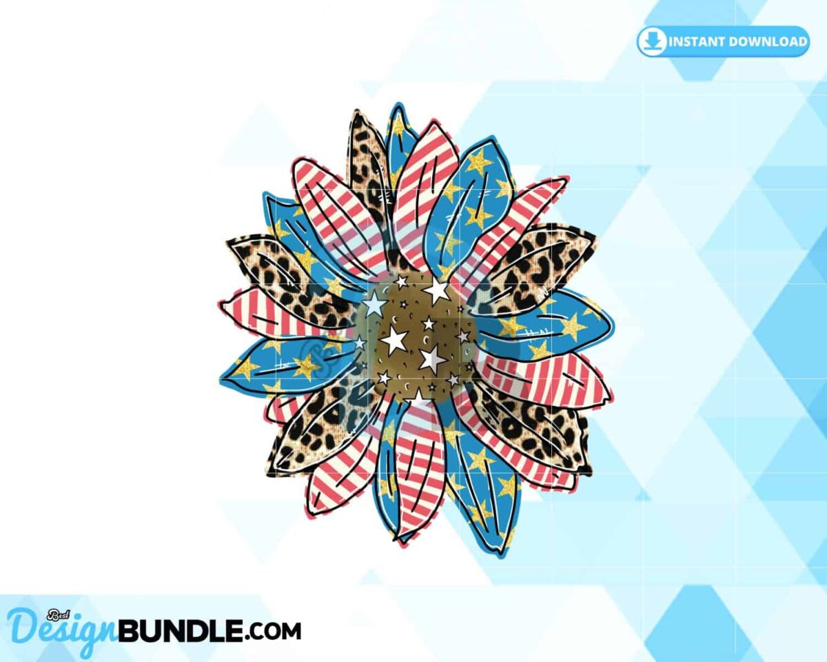 god-bless-america-flag-sunflower-doodle
