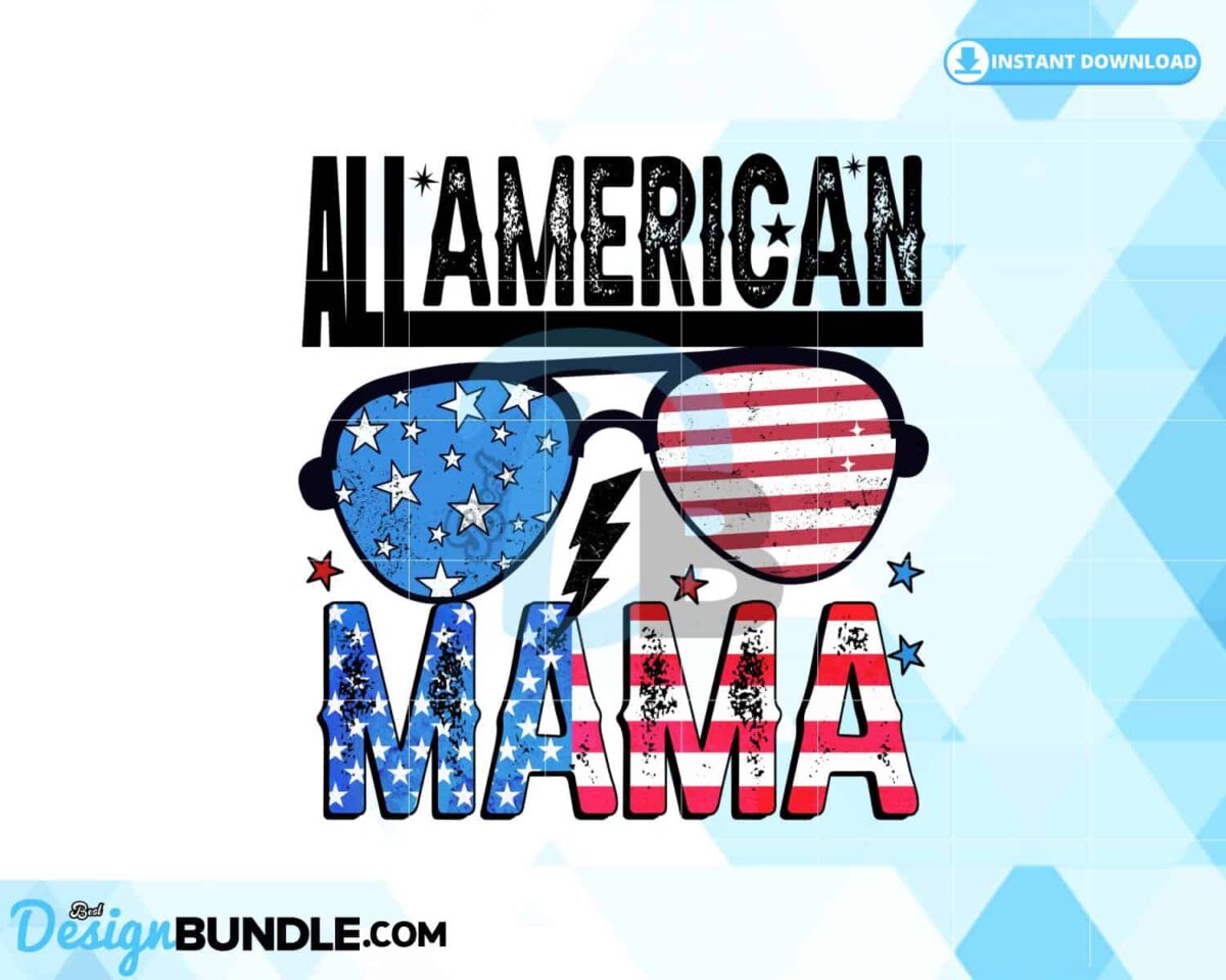all-american-mama-usa-flag-retro-png