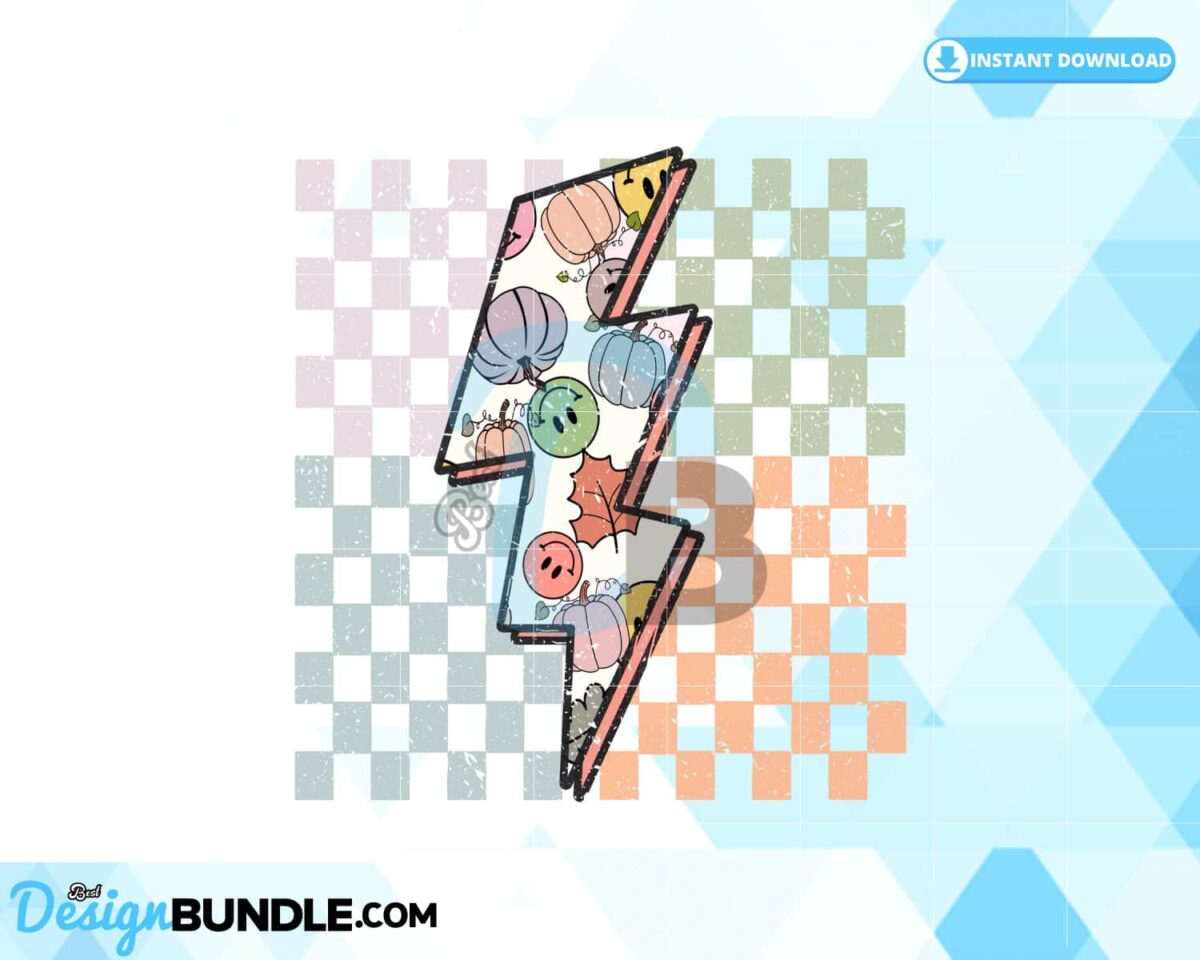 retro-fall-lightning-bolt-checkered-png