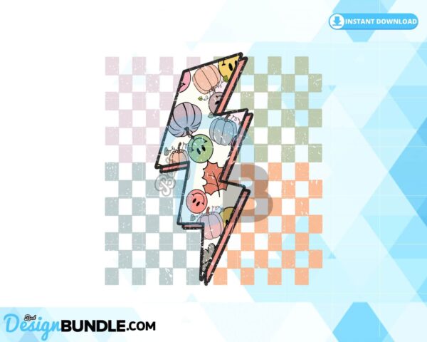 retro-fall-lightning-bolt-checkered-png