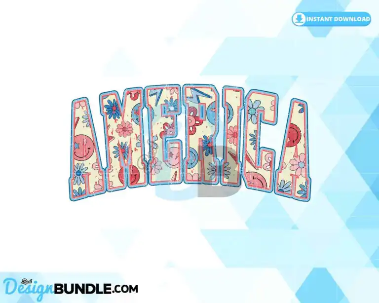 america-retro-flower-sublimation