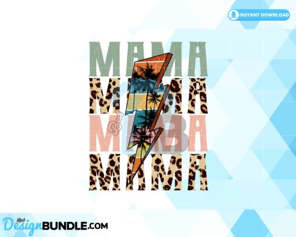 mama-stacked-lightning-bolt-summer-png