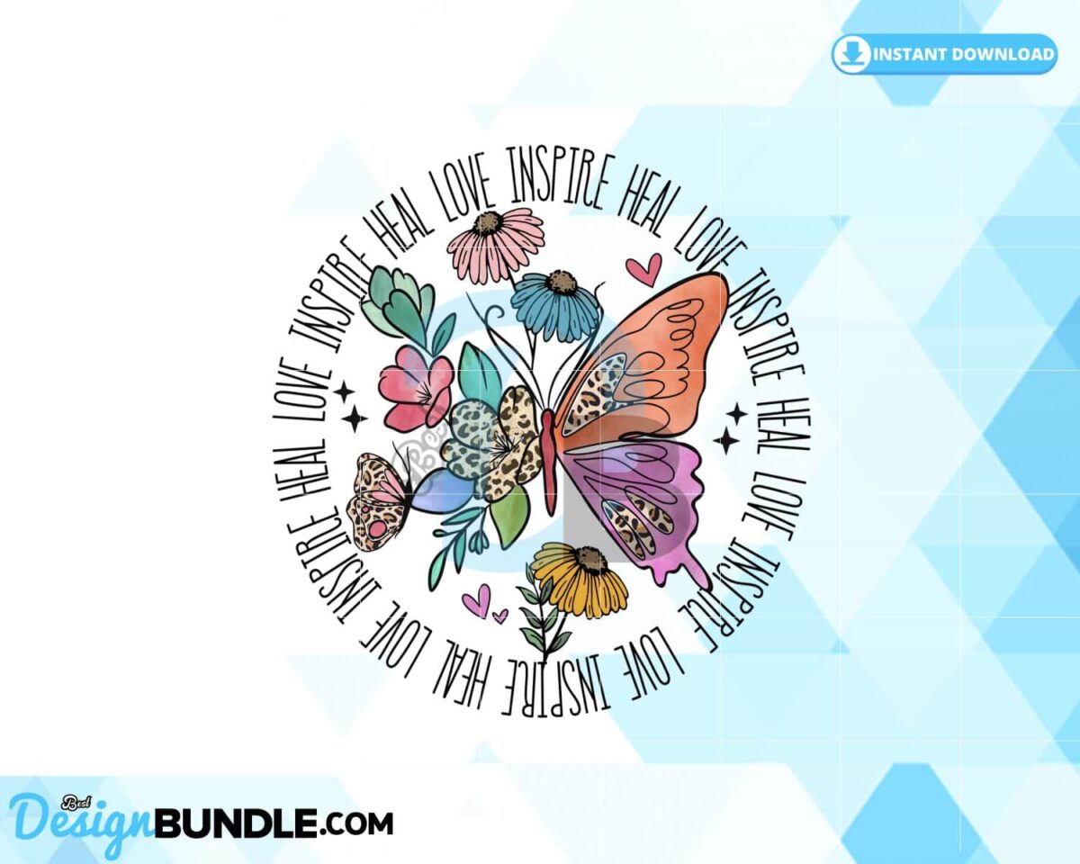 love-inspire-heal-butterfly-floral-boho
