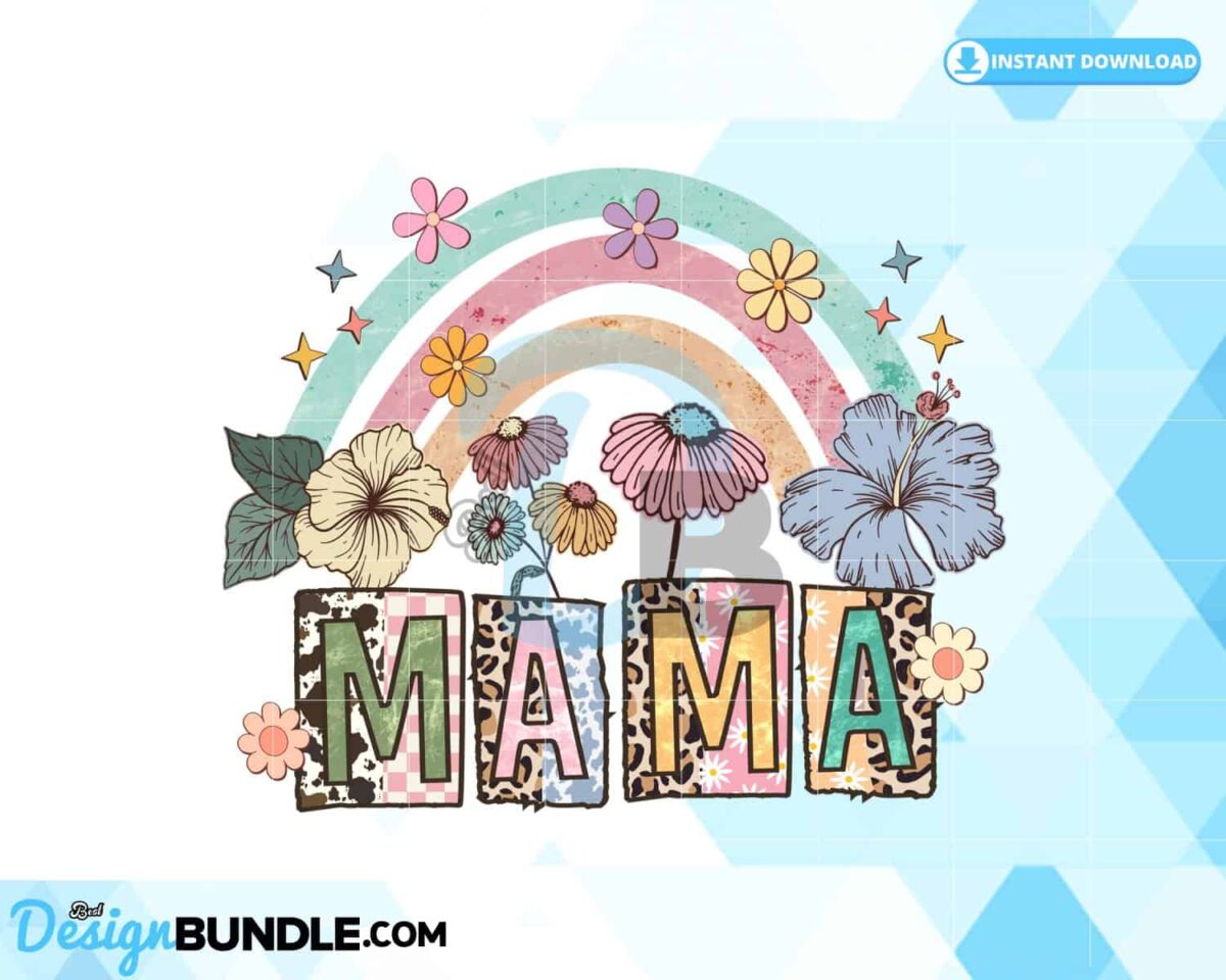 mama-retro-rainbow-boho-flowers-png
