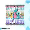 checkered-happy-easter-bunny-retro-png