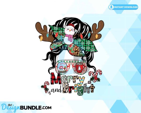 merry-christmas-mama-messy-bun-png